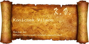 Konicsek Vilmos névjegykártya