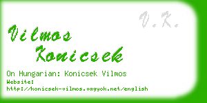vilmos konicsek business card